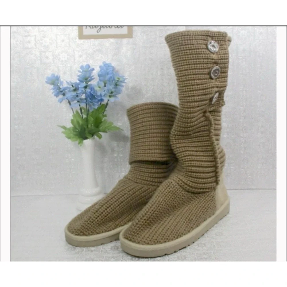NEW Knit BOOTS Ginger Snaps‎ Fits Magnolia & Vine Size 7 Beige